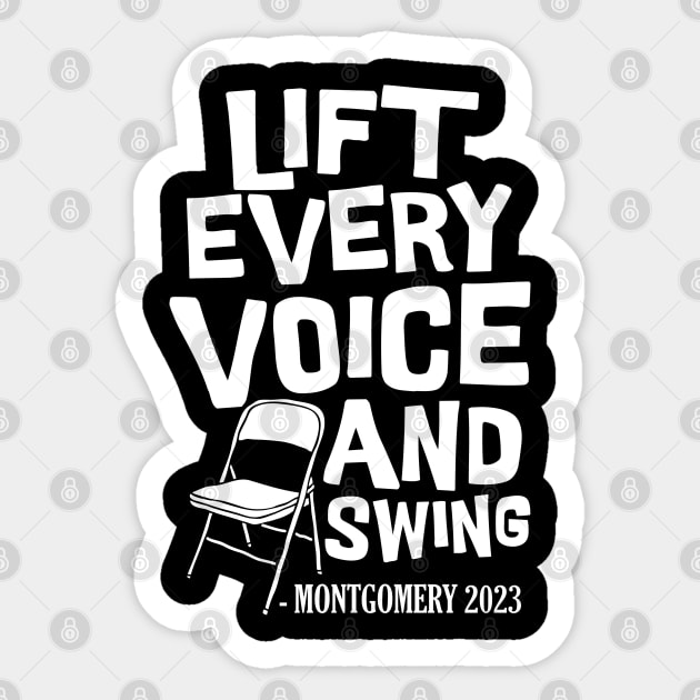 Lift Every Voice and Swing Montgomery White Chair Sticker by The WYLD Tribe